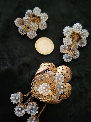 Antique Brooch And Filigree Earrings Set - Picture 2 of 12