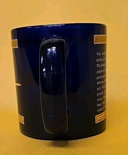 BOEING 777 JUNE 12, 1994 COBALT BLUE GLASS TRIM IN GOLD COMMEMORATIVE FLAWLESS - Picture 3 of 5