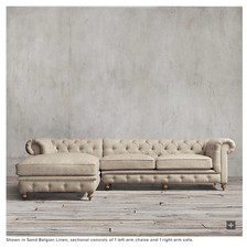 Restoration Hardware Leather Kensington Sofa Ebay Item 2 Restoration Hardware Kensington Sofa And Left Chaise Belgian Linen Sand