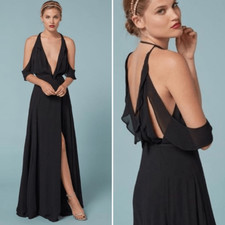 Reformation Cordelia Romantic Flowing Gorgette Formal Wrap Maxi Dress $328 8