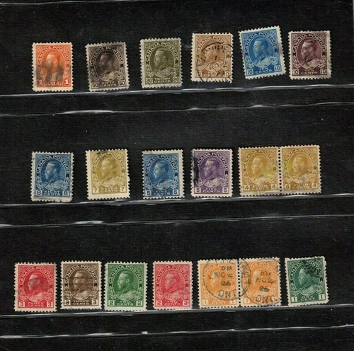 CANADA 1911 SET ADMIRALS (-114) cat $67.00 - $25.00 USED #104-122 BK 01a 25 - 第 1/1 張圖片