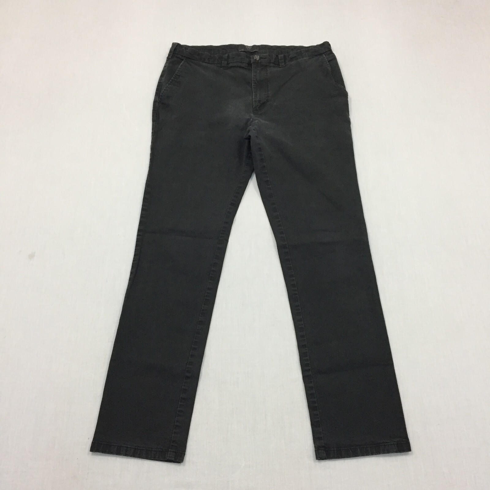 M&S Chino Trousers Mens W34 L30 Straight Fit Black