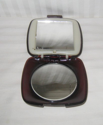 INUSUAL ESPEJO DE MAQUILLAJE DE COLECCIÓN 3RD 1⁄4 20TH C. TIPO ÁMBAR CEREZA TAMAÑO - Imagen 3 de 3
