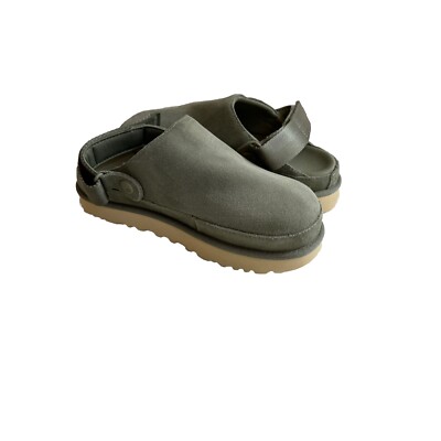 追跡有送料込【UGG】Goldenstar Platform Clog UGG GOLDENSTAR CLOG DRIFTWOOD SUEDE PLATFORM WOMEN'S SANDALS