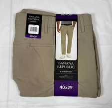 Banana Republic Performance Pant, Slim Fit, Zip Pockets, Tan, Men's 40x29, NEW