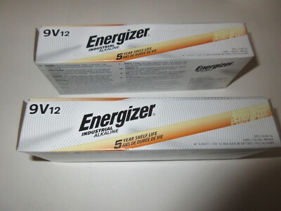 24 Energizer INDUSTRIAL 9 Volt  Alkaline Batteries EN22 6LR61 6AM6 1003980001924