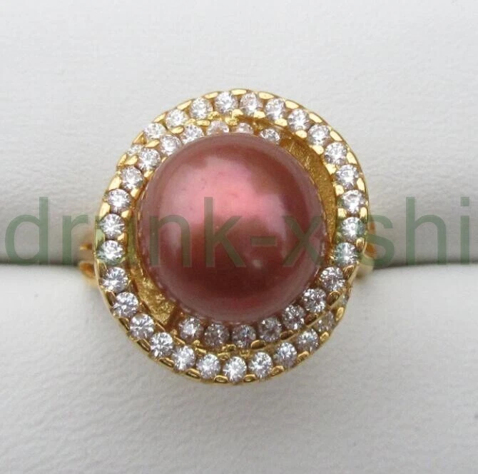 Anillo Perla Chocolate Mar del Sur Perfecto Delicado 11-10mm Tamaño Ajustable Foto 4 de 4