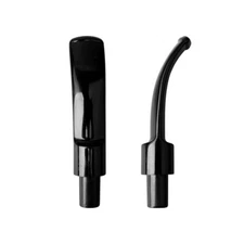 2 Pcs Curved Pipe Stem Mouthpiece Replacement for Tobacco Pipe 9mm Wooden Filter