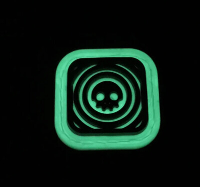 Playge Glow Hypno Skall - PVC Ranger Eye Patch Black on White 1” RE Koch Tools