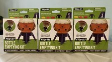3 Flip It Reusable Bottle Emptying Kit Includes 1 STAND with 3 Size Adapters NEW