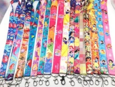 New 10 Pcs cartoon princess Lanyard Key chain Phone Card Badge Holder