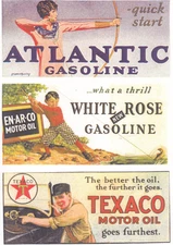 1920's Gas Station/Oil Billboard Signs (6) 1/24th Scale Diorama's