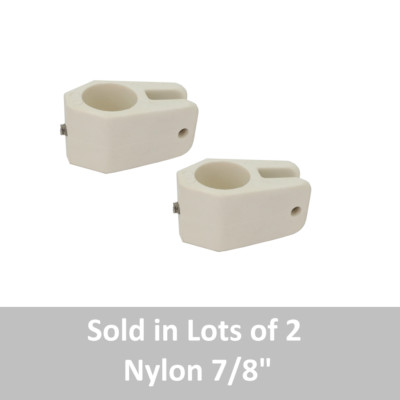 7/8'' Bimini Top Jaw Slide - White Nylon- Marine Grade {SOLD AS A PAIR}