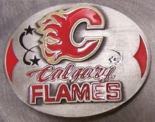 NHL Pewter Belt Buckle Calgary Flames NEW Siskiyou National Hockey League