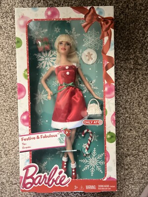Barbie Doll 2015 Festive Fabulous Christmas TARGET CLW89 