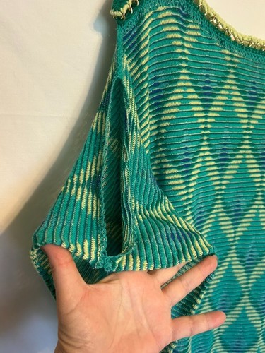 MARE Cecilia Prado ~Women Green Crocheted w/Chain Boho Top /Tunic ~Size P/S - Picture 3 of 10