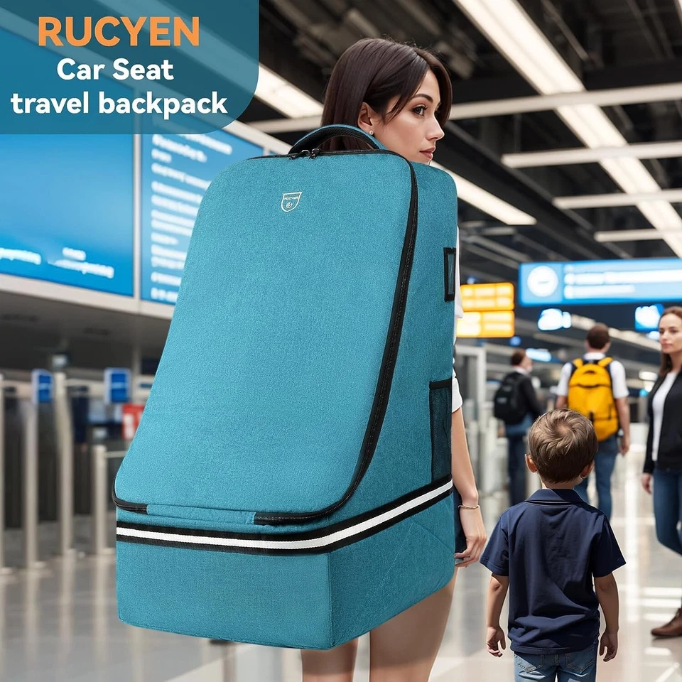 Bolsa de viaje para asiento de coche asiento infantil mochila acolchada de viaje correa ajustable para el hombro Foto 3 de 4