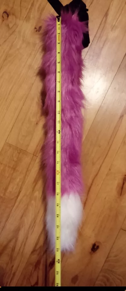 人造毛皮狐狸尾梅紫色角色扮演毛皮服毛茸茸的Fursona — 第 3/4 张图片