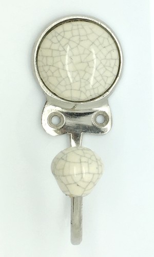G Decor Savoy Handcrafted Ceramic Wall Hook Mix Tones Coat Hanger With Chrome - Picture 36 of 37