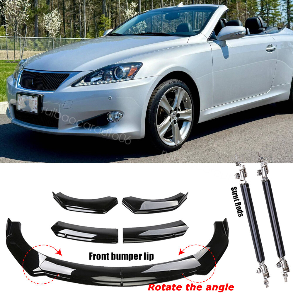Front Bumper Lip/ Black Layer /Splitter Spoiler Strut Rods For Lexus IS 250C