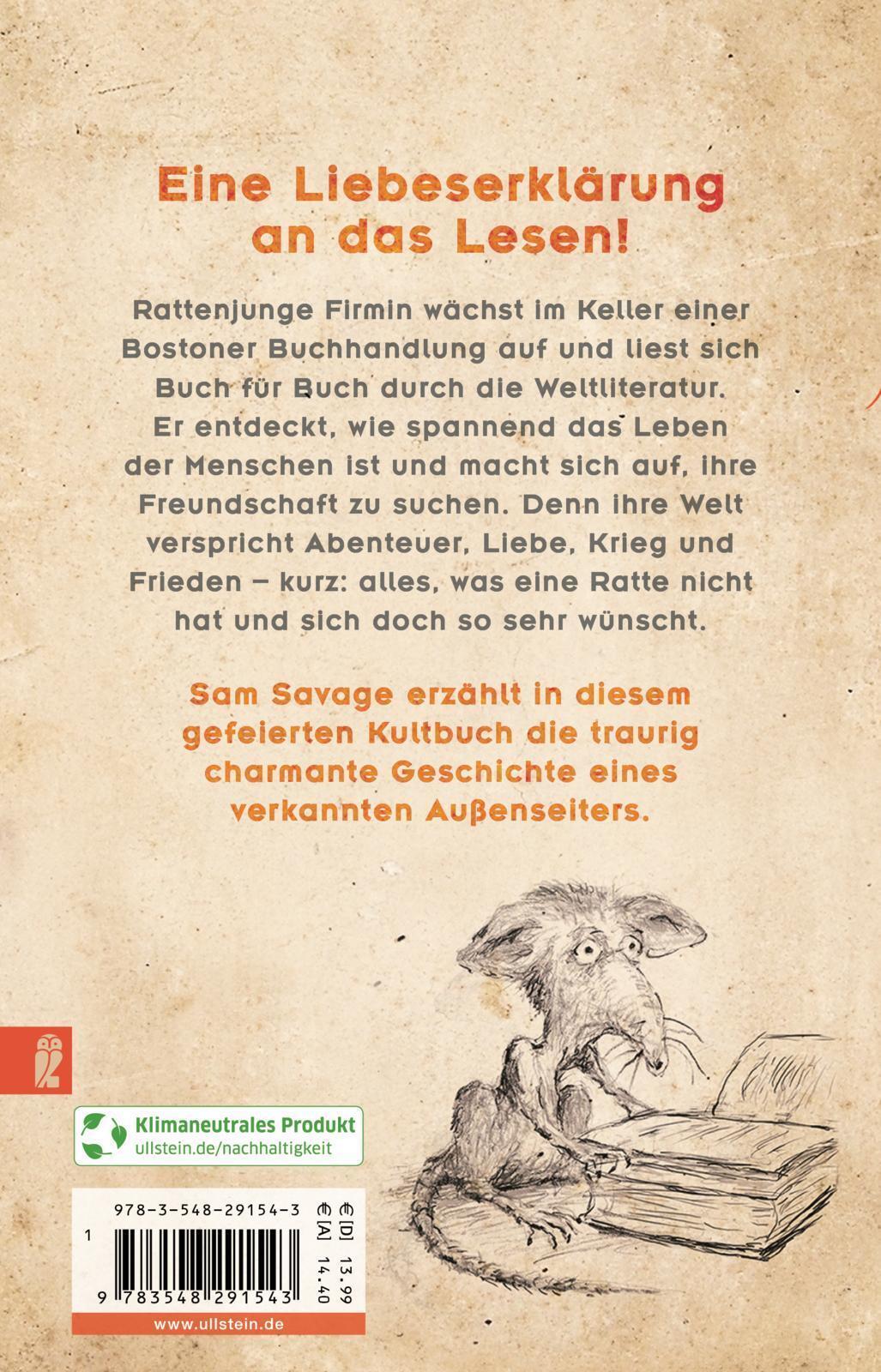 Thumbnail - Firmin - Ein Rattenleben | Sam Savage | 'lesen Sie Dieses Buch.' Denis