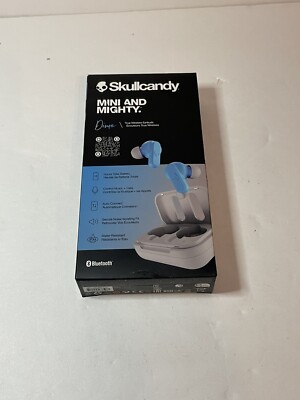 Skullcandy Dime Wireless In-Ear Headset - Light Gray/Blue Has Box Distress