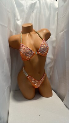 NPC competition FIGURE  posing suit Orange hologram 34 C Med Bottom