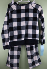 Cat Jack Target Black and White Buffalo Plaid Super Soft Pajamas Set L 10/12