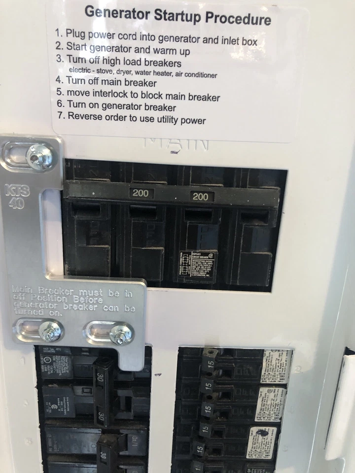 WR-40 Generator interlock kit for Siemens /Murray/ITE 150 and 200 amp panel - Image 3 of 3