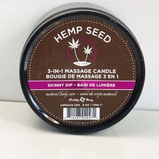 Edible Hemp Seed3-in-1 Massage Candle 6oz/170g - Skinny Dip - Earthly