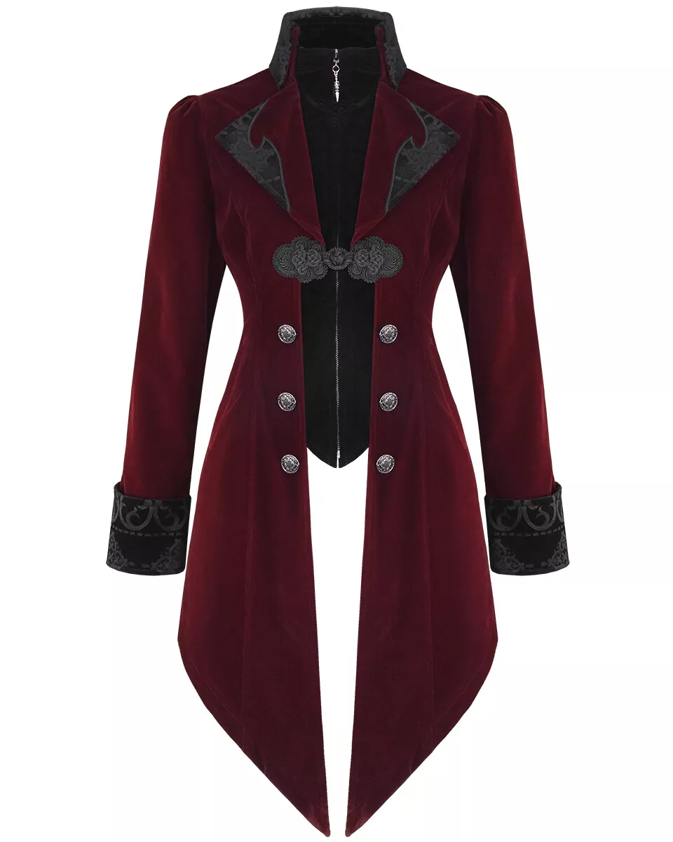 Womens red steampunk jacket sale
