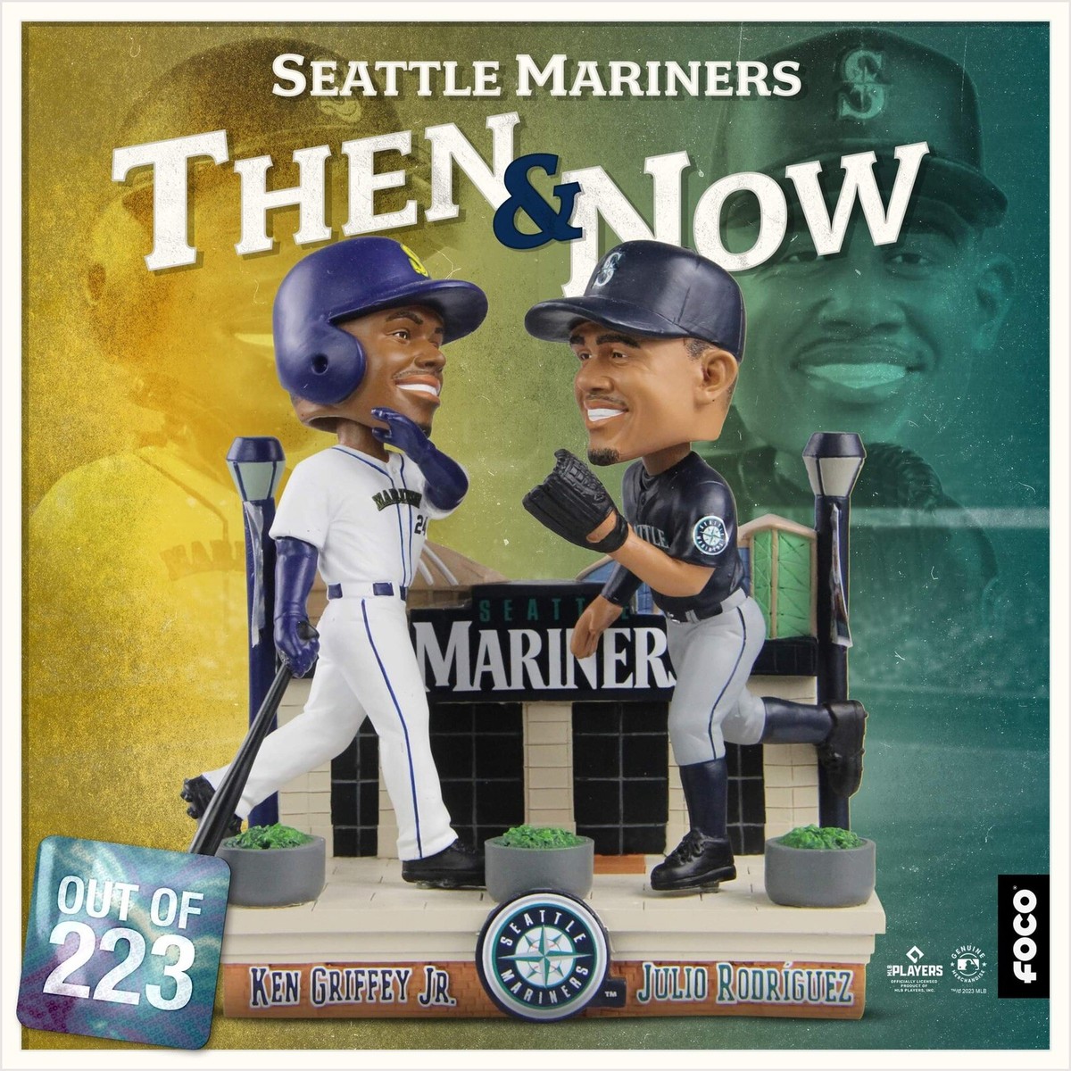 レア シアトルマリナーズ ケングリフィーJr. ボビングヘッド Seattle Mariners KEN GRIFFEY JR & JULIO RODRIGUEZ Now & Then