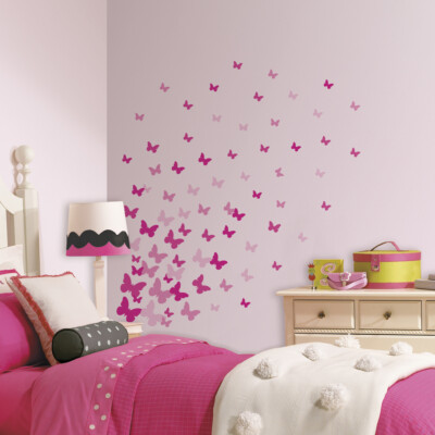  ROOMMATES - SCHMETTERLINGE PINK - WANDTATTOO WANDSTICKER WANDAUFKLEBER