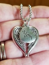 Memorial Mom In Heaven Necklace, Mom In Memory Jewelry, Mom Loss Gift for Son