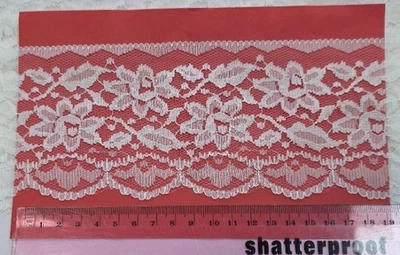 DOVECRAFT Blanco Encaje Floral Trim 88mm De Ancho 3 METROS Poliamida DC588802 - Imagen 1 de 3
