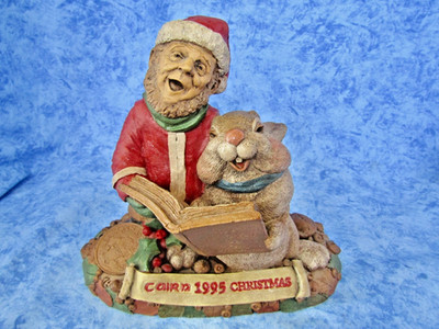 Tom Clark Gnome & Friend - Cairn Christmas 1995 - Gnome & Rabbit - Pristine!