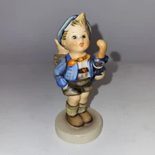 Vtg Hummel Goebel Figurine Home From Market German Boy with Umbrella Basket Pig