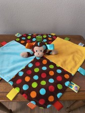 Taggies Mary Meyer Monkey Security Blanket Lovey Polka Dots Signature Collection
