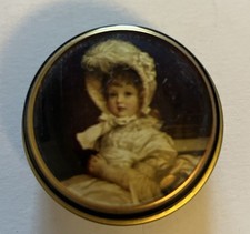Vintage Bently?s Round Tin Mint Box Victorian Girl Illustration on Top Lid