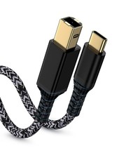 USB C Printer Cable 6Feet, Type B 2.0 to C Scanner 6ft, Black
