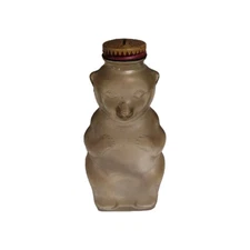 Snow Crest Beverages Bank Bottle Glass Bear Salem Ma Vintage 1950's nice! 