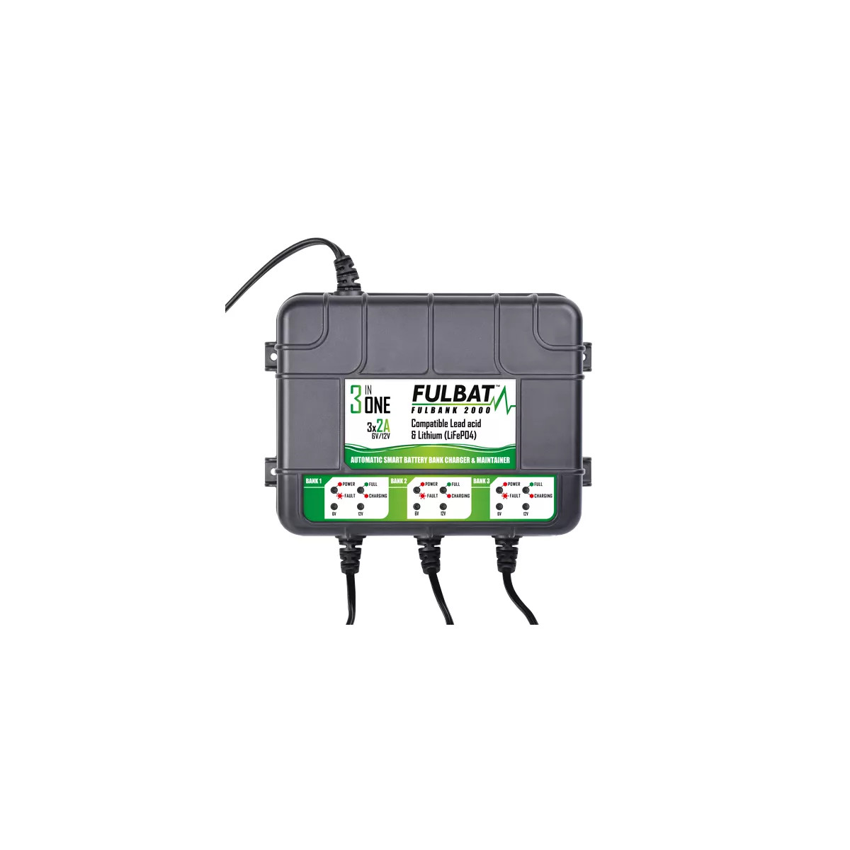 Chargeur Fulbank 2000 Fulbat pour l'hivernage de votre moto et scooter 6V 12V