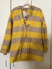 Seasalt Cornwall ladies cotton yellow striped waterproof rain jacket size 10