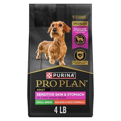 Purina Pro Plan Sensitive Skin & Stomach Dog Food, Salmon & Rice, Small Breed