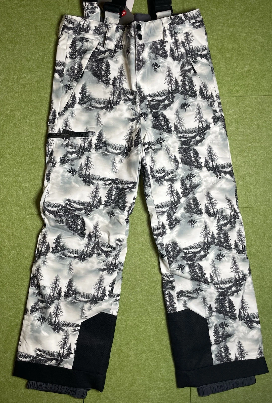 Spyder Boys Propulsion Ski Snow Pants Tree Print Waterproof Insulated Size 16