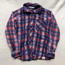 Vintage Sears Printed Cotton Flannel Shirt Small Sanforized 80  s
