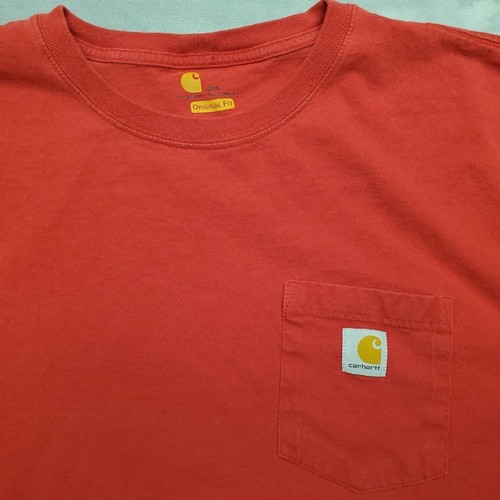 Carhartt Shirt Mens XXL Red Original Fit Crewneck Short Sleeve Pocket Work TEE - Picture 2 of 8