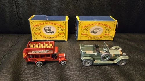 Lesney Original Matchbox Cars London Bus & Rolls Royce 1950s