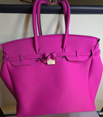 Save My Bag Pink Solid Tote ''Weekender'' Bag Double Handles - Made In Italy -
