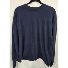 Los Angeles Apparel XL Long Sleeve T Shirt 6.5 oz Navy Blue Made in USA dudecore
